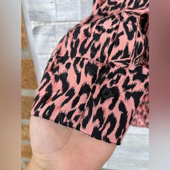 ZADIG&VOLTAIRE  Tink Squeleton Leopard Print Silk Blend Blouse - Rose medium - Picture 6 of 17